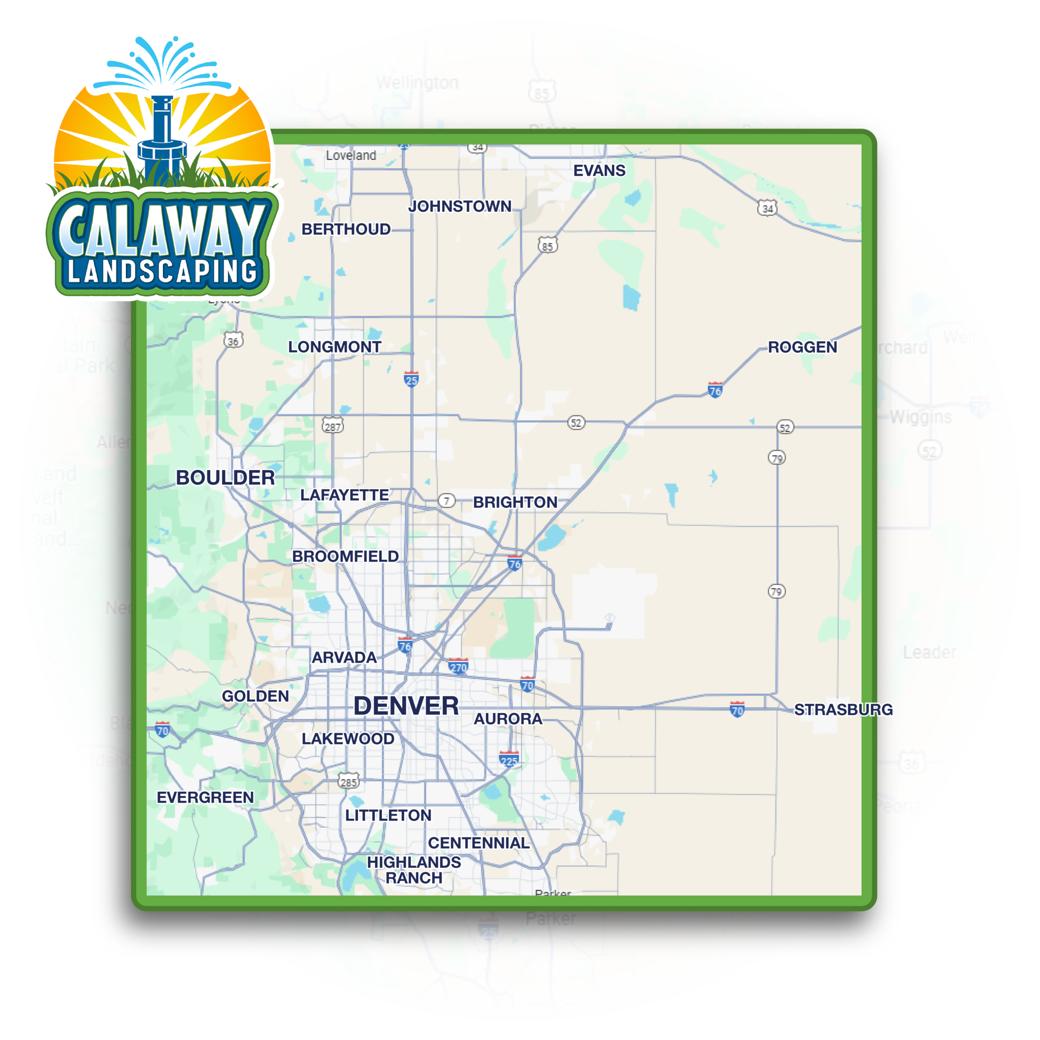 Calaway Sprinkler service area map
